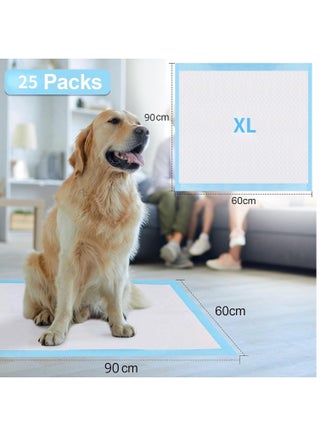 Disposable Absorbent Quick Drying Leak-Proof Pee Pads, Disposable Training Pads For Pets with 5 Highly Absorbent Layers, Puppy Pads For Potty Training For Pets 60X90cm, Pack of 25 Pieces - view 3