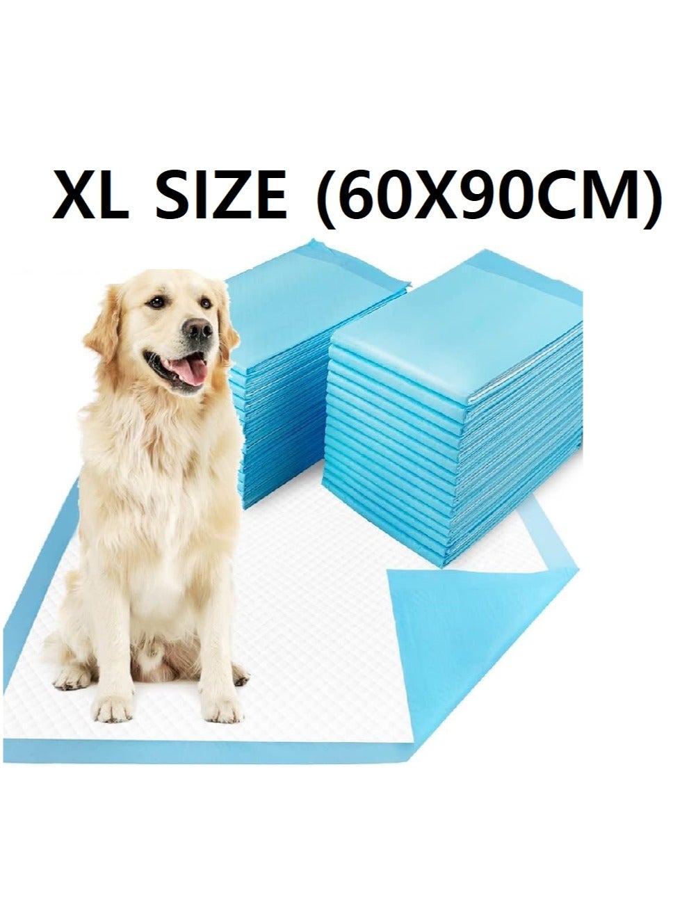 Disposable Absorbent Quick Drying Leak-Proof Pee Pads, Disposable Training Pads For Pets with 5 Highly Absorbent Layers, Puppy Pads For Potty Training For Pets 60X90cm, Pack of 25 Pieces