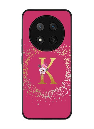 Custom Monogram Floral - K ( Deep Pink )