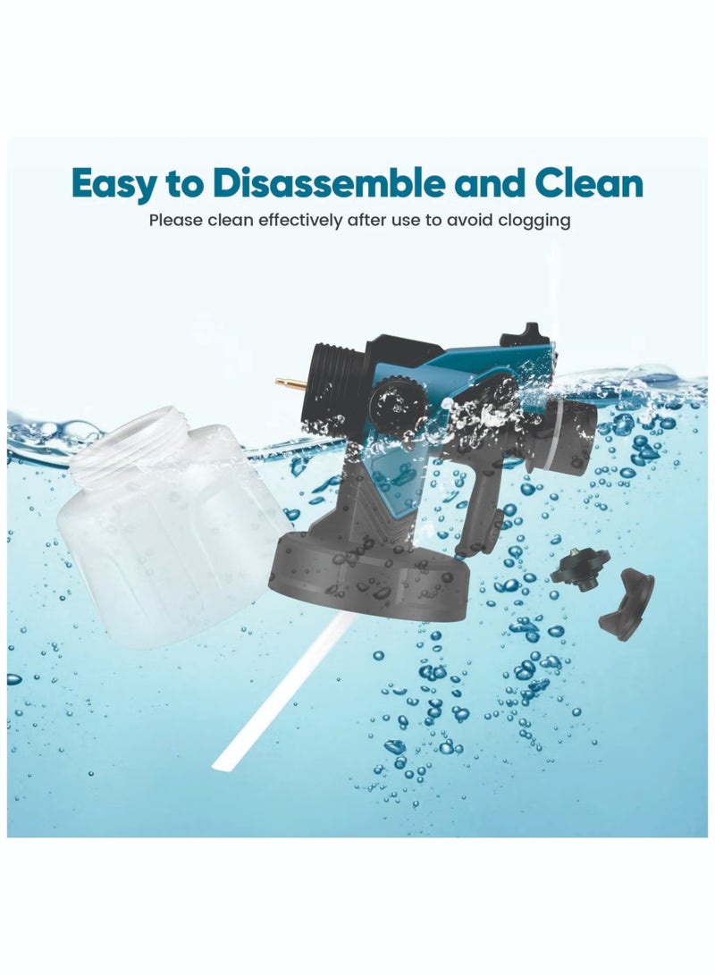 Paint Sprayer, 800W HVLP Paint Spray Gun,1400ml Electric Paint Gun with 4 Nozzles and 3 Patterns, For Furniture, Cabinets, Fence, Walls, Door, Garden Chairs, Wall Treatment Paint Sprayers, Home Improvement Paint Supplies - Image 5