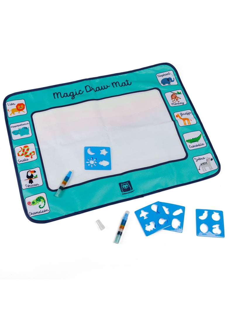 EUREKA KIDS Eurekakids Water Painting Magic Draw Activity Mat 60x80cm| Educational Toy for Toddler and Kids | Develop Creativity |Arts and Crafts | Includes 4 templates and Refillable Water Pen |For 3Y+ - Image 1