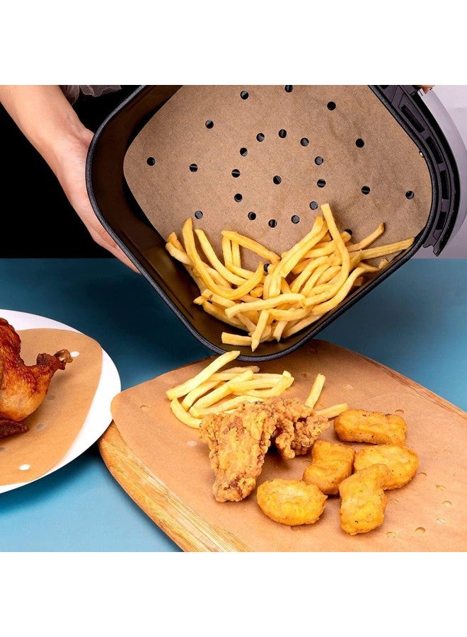 Supply Silicone Oil Paper Baking Silicone Oil Paper Square Air Fryer Special Paper With Holes Oil Absorbing Paper-Color:White 100 Sheets-Specifications:10 Inches 25.5CM - Image 1