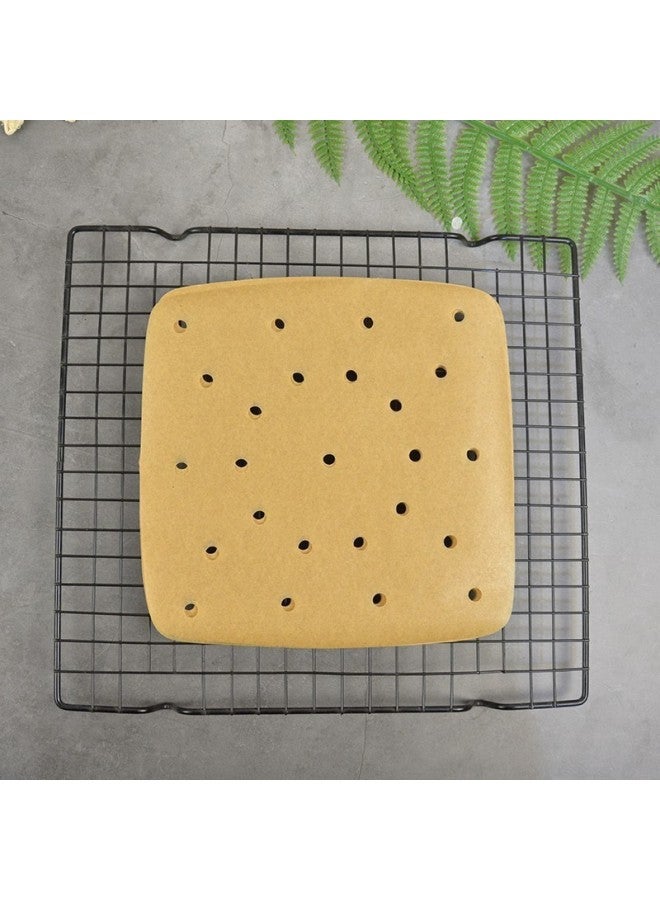 Supply Silicone Oil Paper Baking Silicone Oil Paper Square Air Fryer Special Paper With Holes Oil Absorbing Paper-Color:White 100 Sheets-Specifications:10 Inches 25.5CM - Image 3