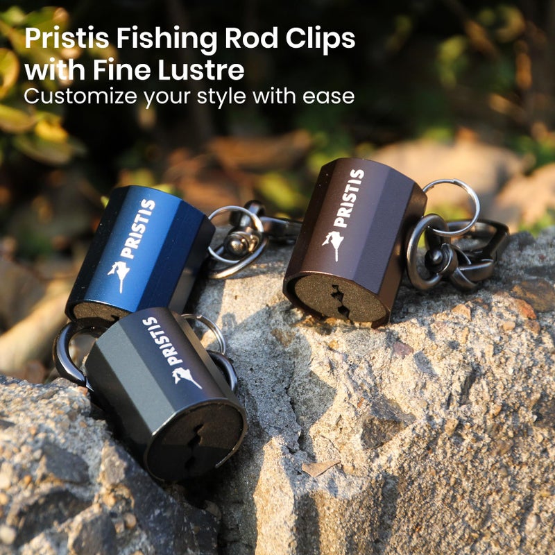 Pristis 3 Pack Fishing Rod Clips, Wearable Rod Holders with Keychain, Portable Hand-free Stainless-steel Fly Fishing Pole Accessory Tackle with Carabiner, Rustproof Durable Assistant Tool Gear - Image 4