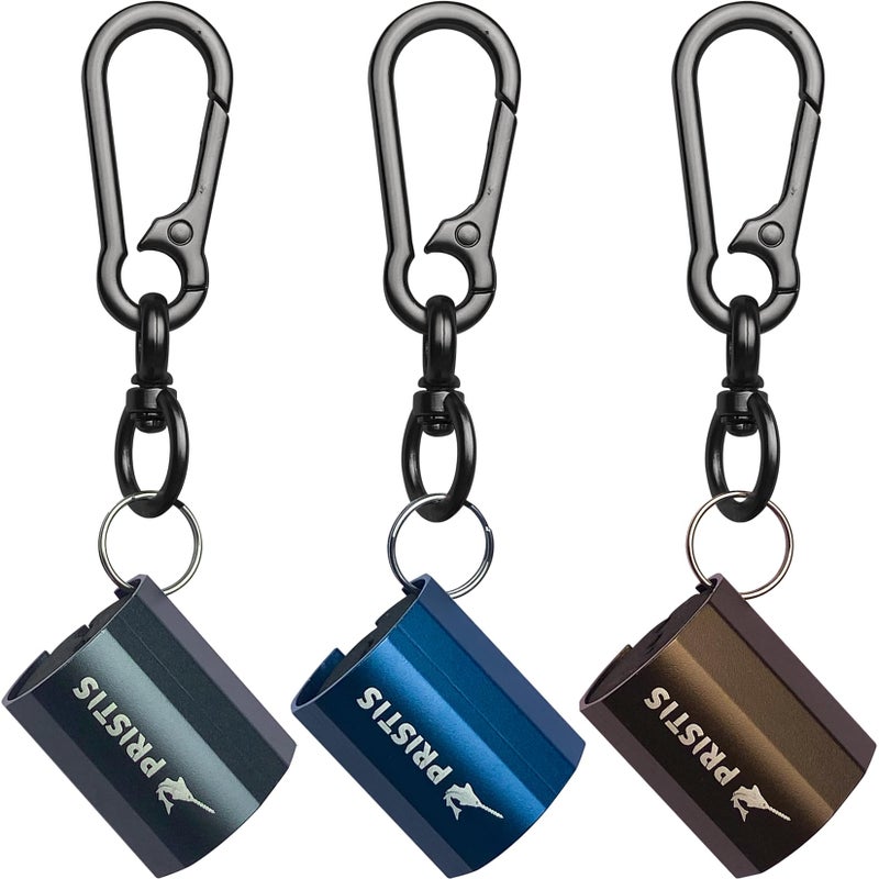 Pristis 3 Pack Fishing Rod Clips, Wearable Rod Holders with Keychain, Portable Hand-free Stainless-steel Fly Fishing Pole Accessory Tackle with Carabiner, Rustproof Durable Assistant Tool Gear - Image 1