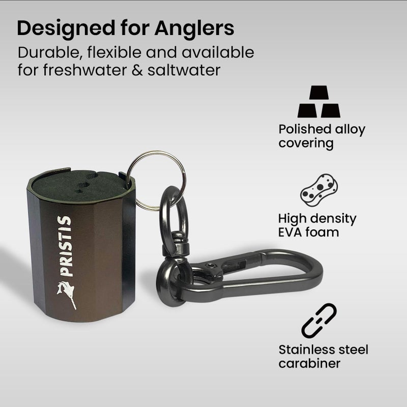 Pristis 3 Pack Fishing Rod Clips, Wearable Rod Holders with Keychain, Portable Hand-free Stainless-steel Fly Fishing Pole Accessory Tackle with Carabiner, Rustproof Durable Assistant Tool Gear - Image 2