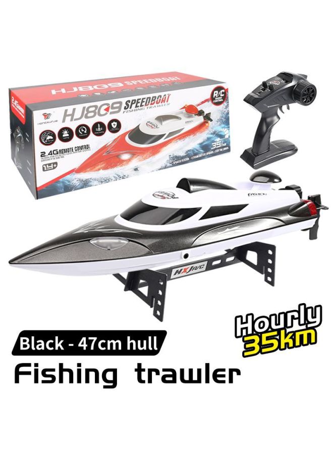 HJ809 Remote Control Fishing Net Boat Fishing Boat Long-distance Fishing Automatic One-key Decoupling Night Light Does Not Capsize-Color:Black (English Packaging)  - Image 1