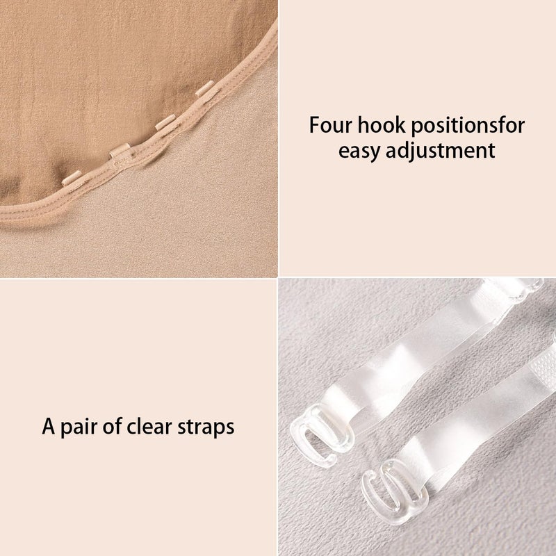 Tegmk Women and Girls Seamless Nude Leotard Camisole Dance Leotard for Ballet Undergarment Leotard with Clear Straps(FT3A13) - Image 3