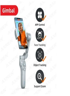 porodo Phone Gimbal Stabiliser 3-Axis Smartphone Foldable Gimbal for iPhone Gimble with Focus Wheel TikTok YouTube Vlog Stabiliser for iPhone & Android 