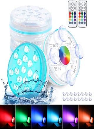 (4 Pack)Pool Lights Submersible LED Lights With Magnet And Suction Cups RF Remote Pool Lights IP68 Waterproof 15 LED Color Changing Battery LED Lights Underwater With Timing 3.35 Inch - pzsku/Z8DFFB80FFC1ED5BCC34FZ/45/_/1685070548/745d0314-0cc8-413a-b905-eb782d2740a8