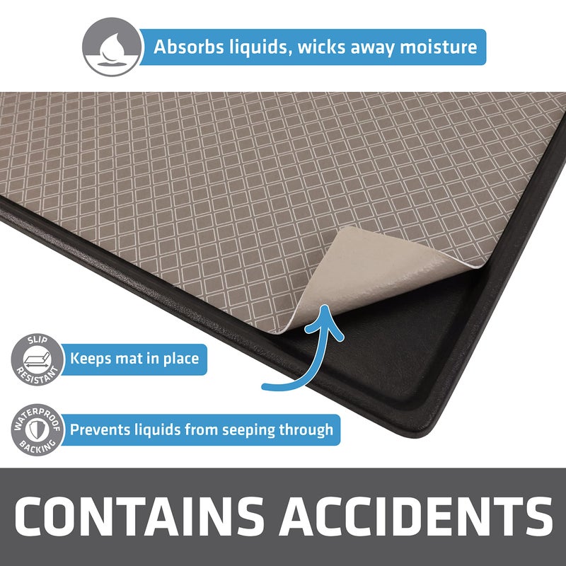 Drymate Dog Crate Mat Liner, Absorbs Urine, Waterproof, Non-Slip, Washable Puppy Pee Pad for Kennel Training - Use Under Pet Cage to Protect Floors, Thin Cut to Fit Design (USA Made) (Taupe)(29â€x48â€) - Image 3