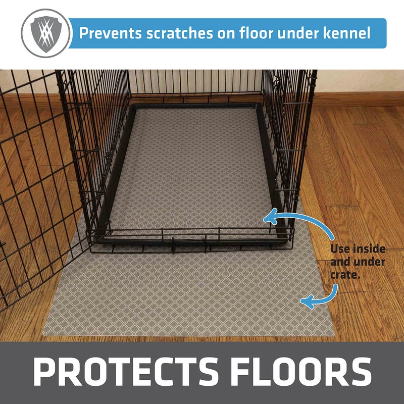 Drymate Dog Crate Mat Liner, Absorbs Urine, Waterproof, Non-Slip, Washable Puppy Pee Pad for Kennel Training - Use Under Pet Cage to Protect Floors, Thin Cut to Fit Design (USA Made) (Taupe)(29â€x48â€) - Image 2