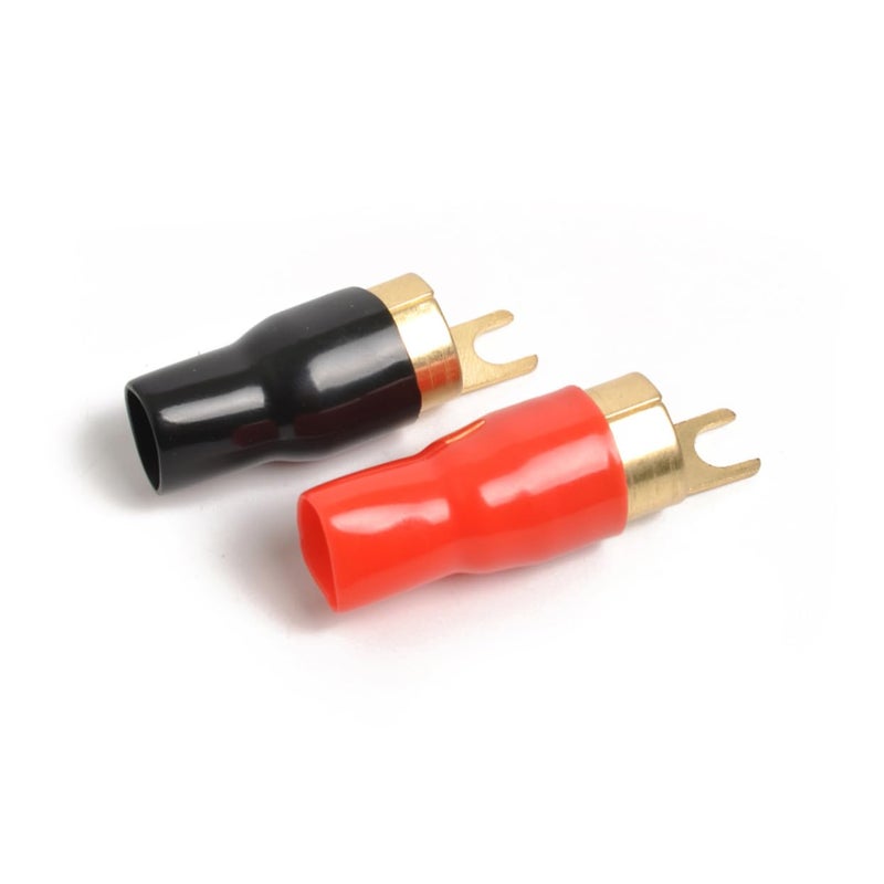 2 Pairs 0 Gauge Spade Terminal Crimp Connectors for Speaker Wire - Image 5