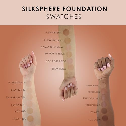 TEMPTU SilkSphere Airbrush Foundation LongLasting Liquid Makeup Medium to Full Coverage 4In1 Formula Foundation Primer Concealer Corrector Luminous Dewy Finish 75W Desert 25 Fl Oz - Image 3