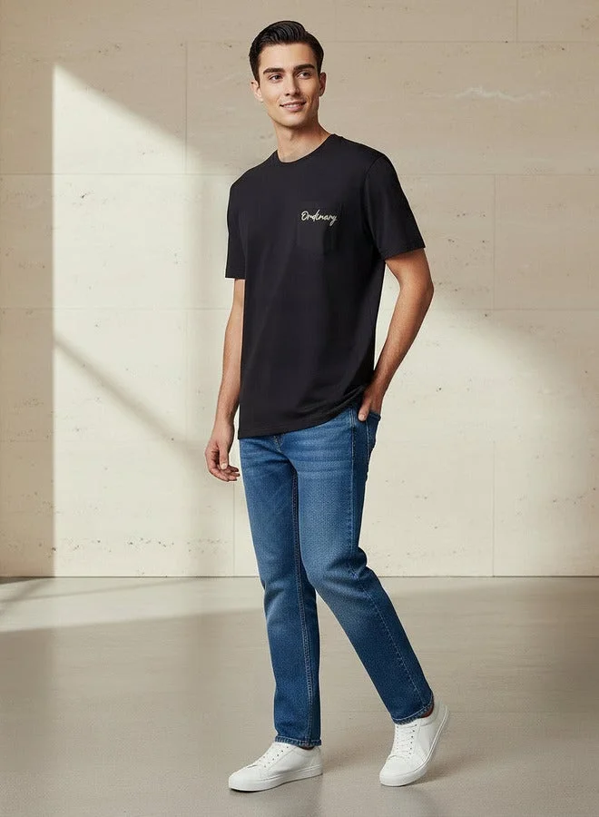 سبلاش فيڤ Men Regular Fit Crew Neck Short Sleeve Printed T-shirt