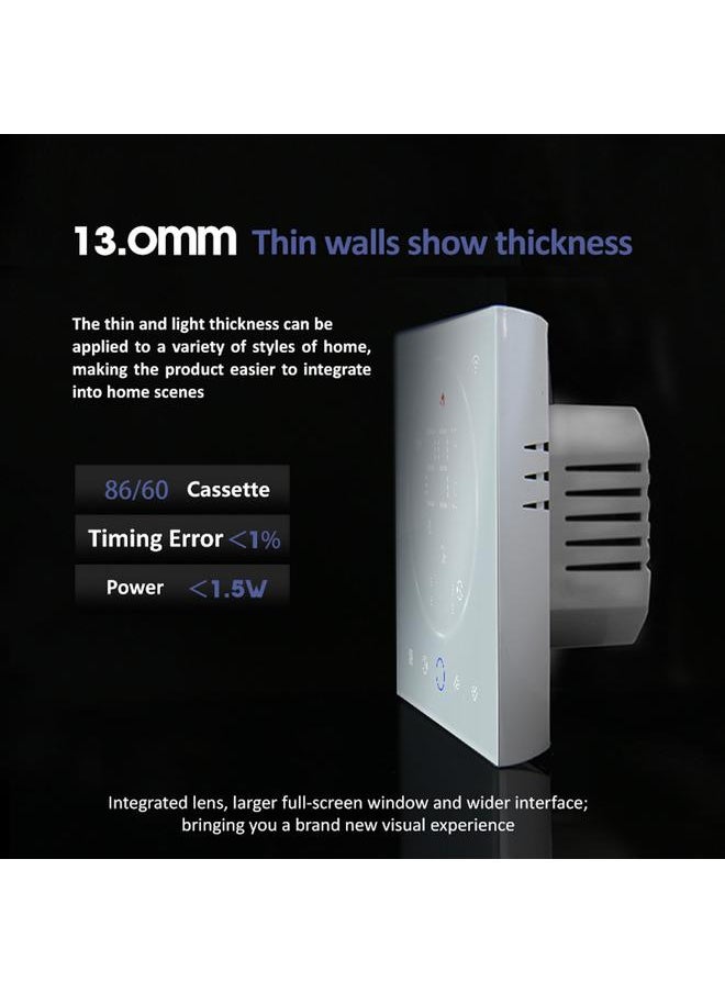 Thoraya - Programmable Smart Home Thermostat AC95~240V Voice Control LED Screen IP20 Energy Saving Smart WiFi Thermostat for Electric Heating White - Image 1