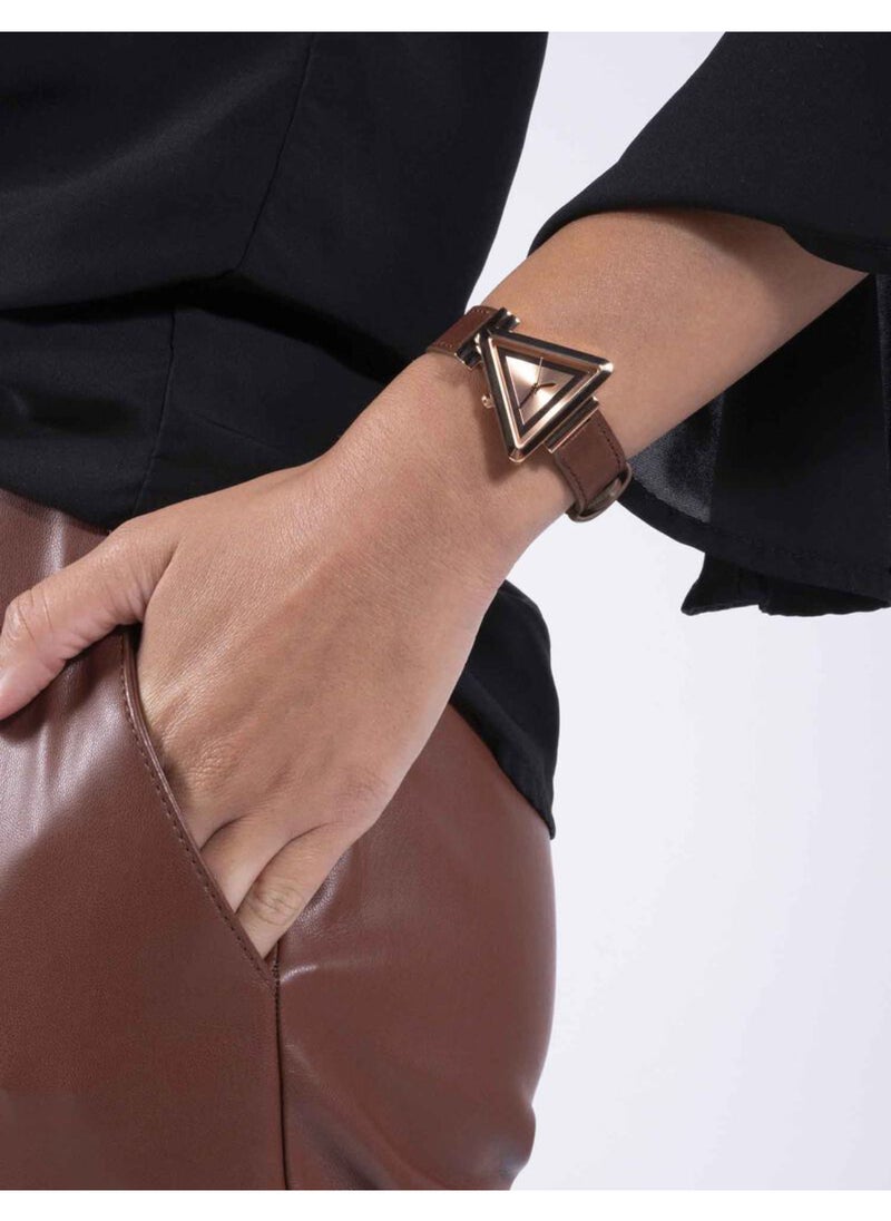 GUESS - Guess Women's Triangle Analog Rose Gold Tone Case Quartz Watch - GW0548L2 - Image 1