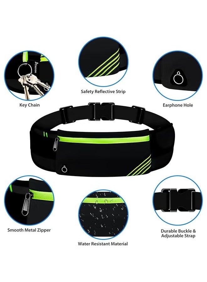 Sports Portable Running Waist Bag, Waist Pack Bag for Hiking Cycling Workout, Reflective Runners Belt Jogging Pocket Belt, Travelling Money Phone Holder for Running - Image 4