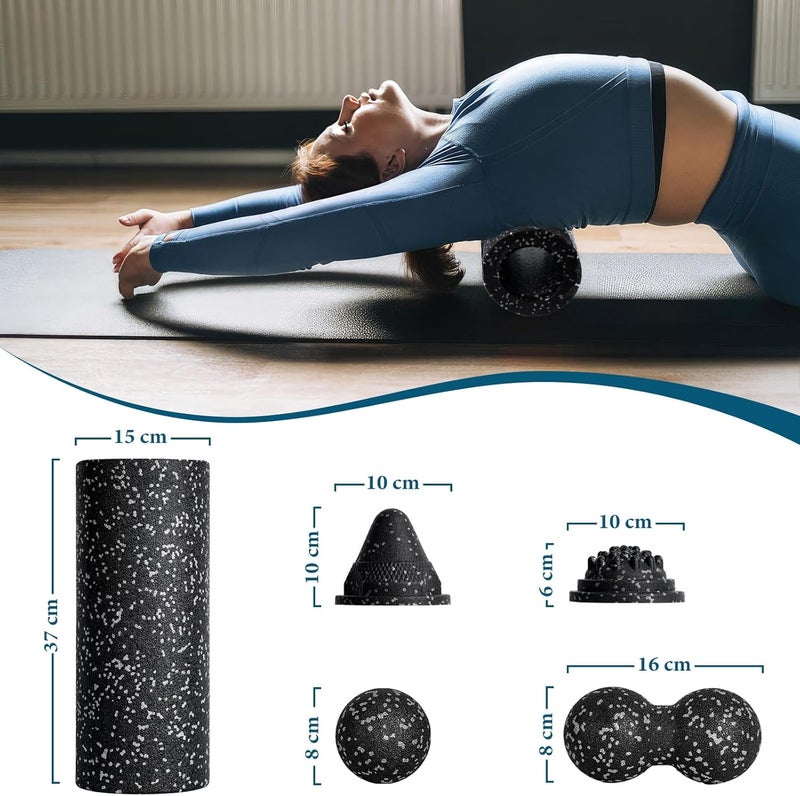 Fitness Roller Fascia Roller Set with Massage Balls for Muscle Recovery - Image 2
