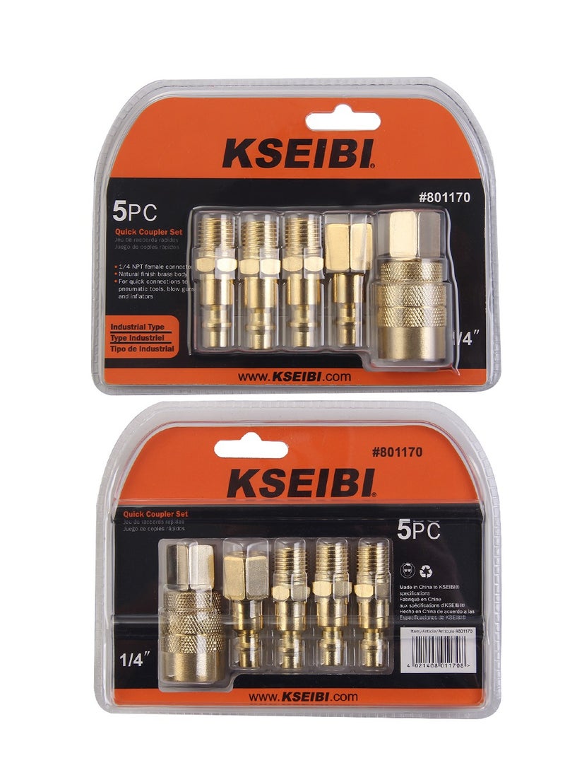 KSEIBI Industrial Quick Coupler 5-Pc. Tungsten Carbide Tip, Bits for Wood, Doors, Woodworking. Pneumatic Tools, Air Compressor, Offering Quick and Efficient Connections Between Pneumatic Tools, Hoses.  - Image 3