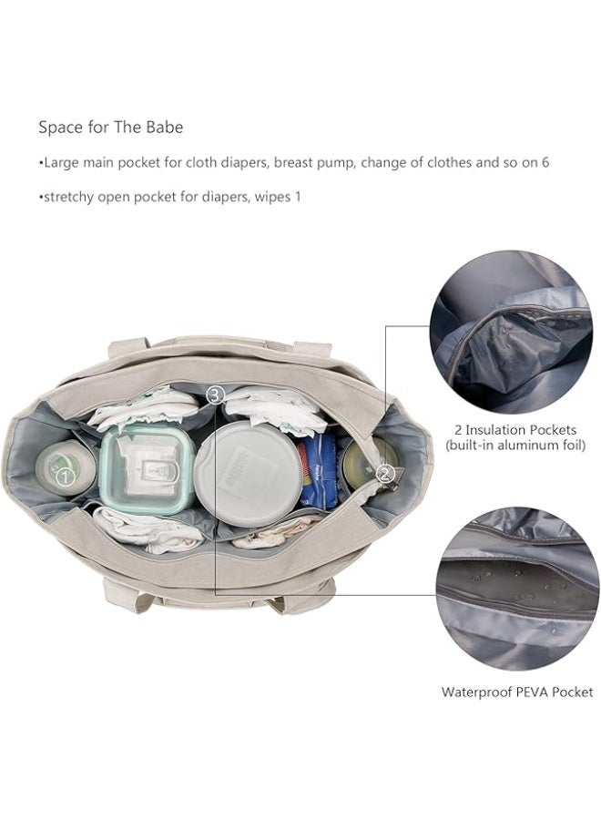 يوڠام حقيبة حفاضات بتصميم توت مع علبة لهاية ومحطة تغيير مطوّرة، متعددة الاستخدامات يمكن حملها كحقيبة كتف أو حقيبة سفر نهاية الأسبوع، حقيبة أطفال متكاملة - Image 3