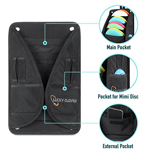 LUCKY CLOVER Disc Putter Pouch Disc Golf Accessory Pocket Pouch Secure to Cart Handle with Strap Fits Most Carts - Image 3