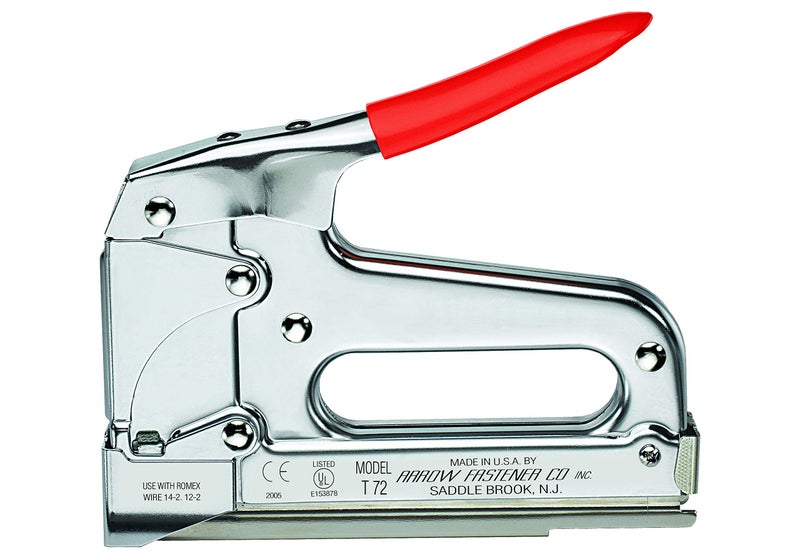 Arrow Fastener Arrow T72 Heavy Duty Wire and Cable Staple Gun Manual Stapler for Installing Wiring for Telecommunications Internet and Computer Cables uses T72 Insulated Staples - Image 2
