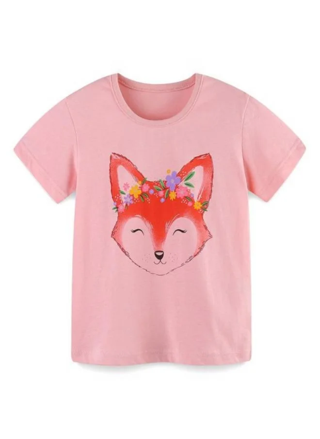 YUNIQEE Pink Printed Short Sleeve Crew Neck T-Shirt