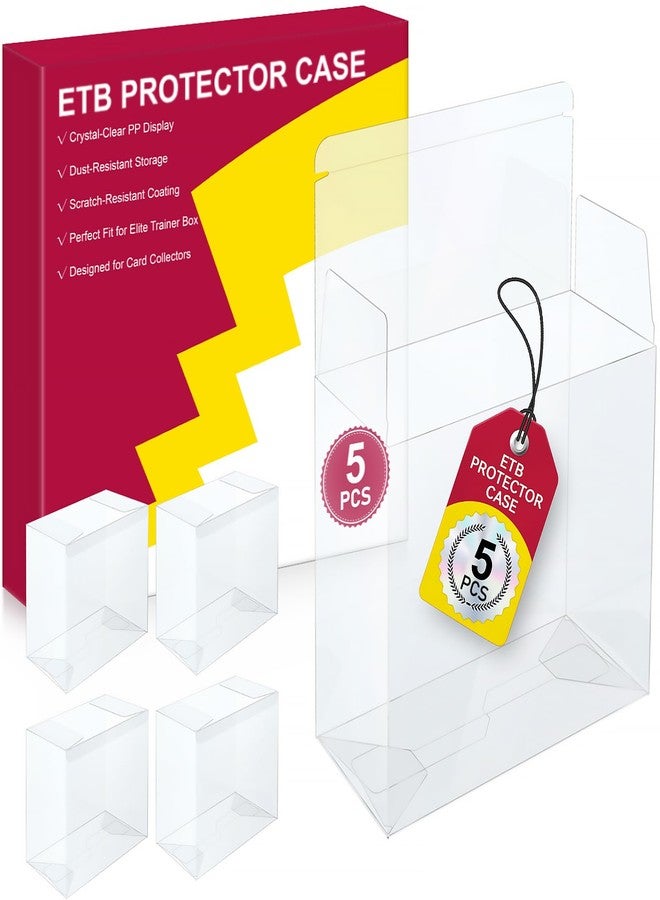 SENVINI 【5 Pcs】 PKMN ETB Protector Case, Elite Trainer Box Protector, ETB Box Plastic Display Case-Compatible with Elite Trainer Boxes, 0.5mm Thick, Scratch-Resistant Material - Image 1