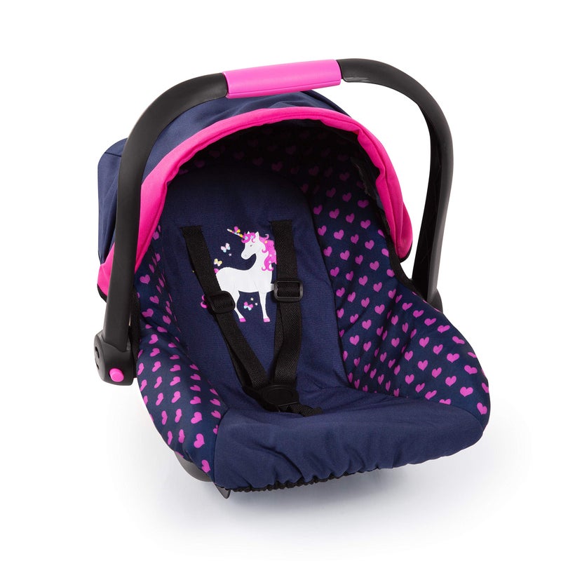 Bayer Design Baby Doll Deluxe Car Seat with Canopy- Blue and Pink - Image 1