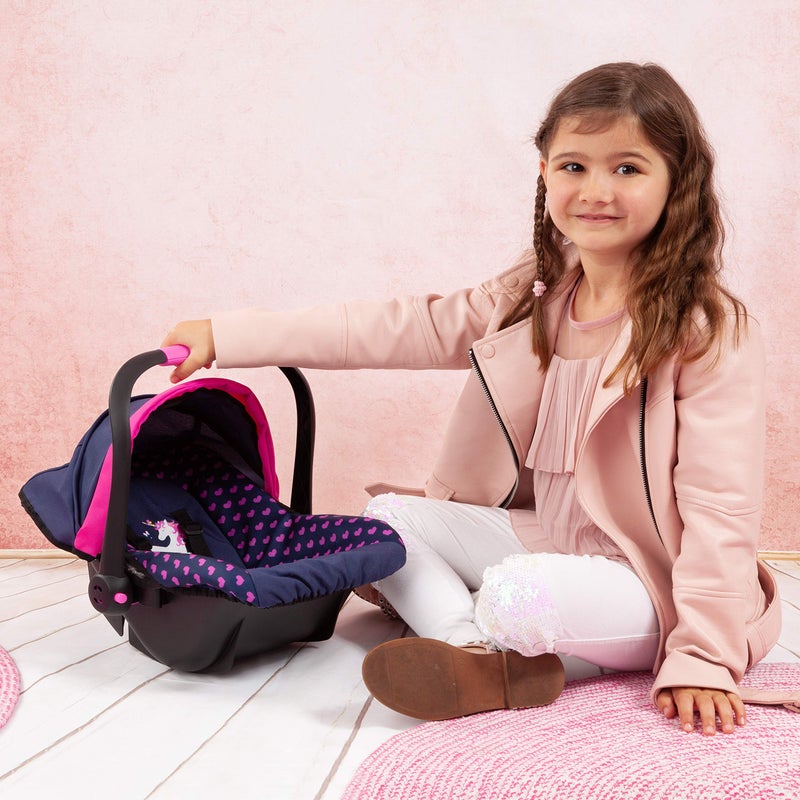 Bayer Design Baby Doll Deluxe Car Seat with Canopy- Blue and Pink - Image 5