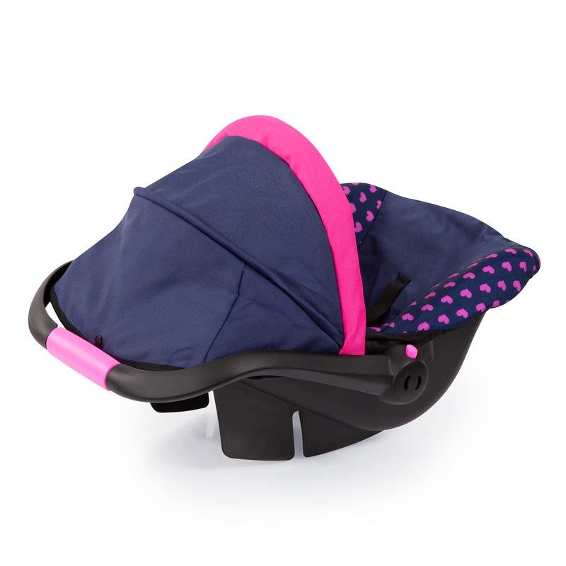 Bayer Design Baby Doll Deluxe Car Seat with Canopy- Blue and Pink - Image 4