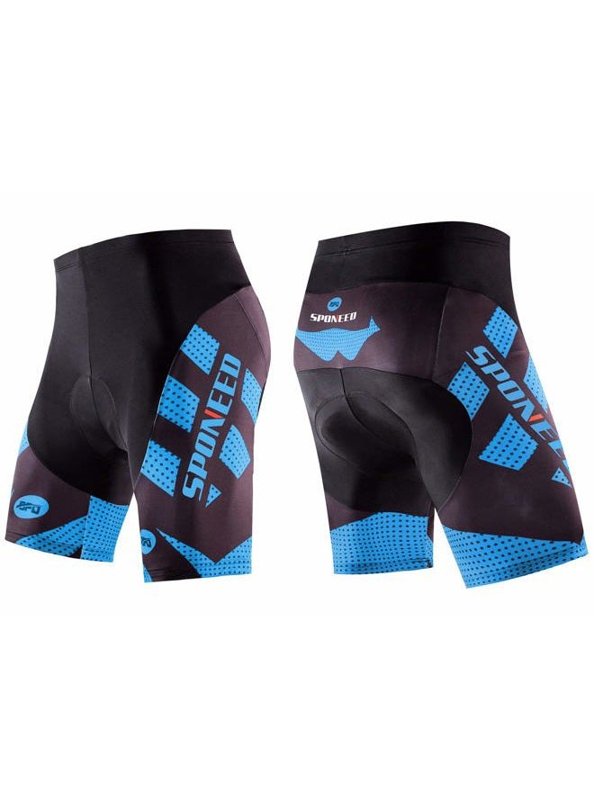 sponeed Men Padded Cycling Pants for Bicycle Gear Road Biking Ride 4D Padding Cycle Shorts US M Blue - Image 4