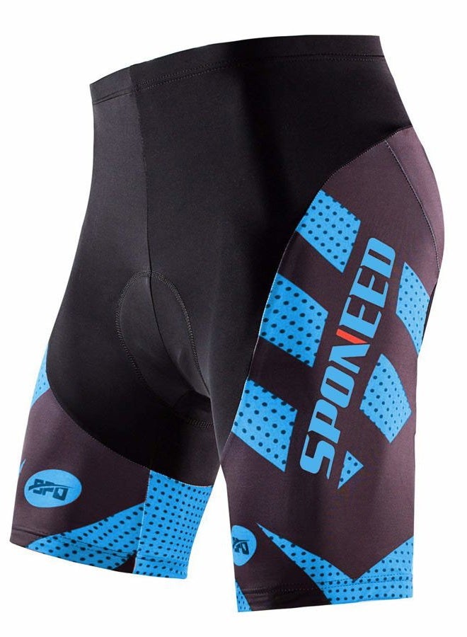 sponeed Men Padded Cycling Pants for Bicycle Gear Road Biking Ride 4D Padding Cycle Shorts US M Blue - Image 1