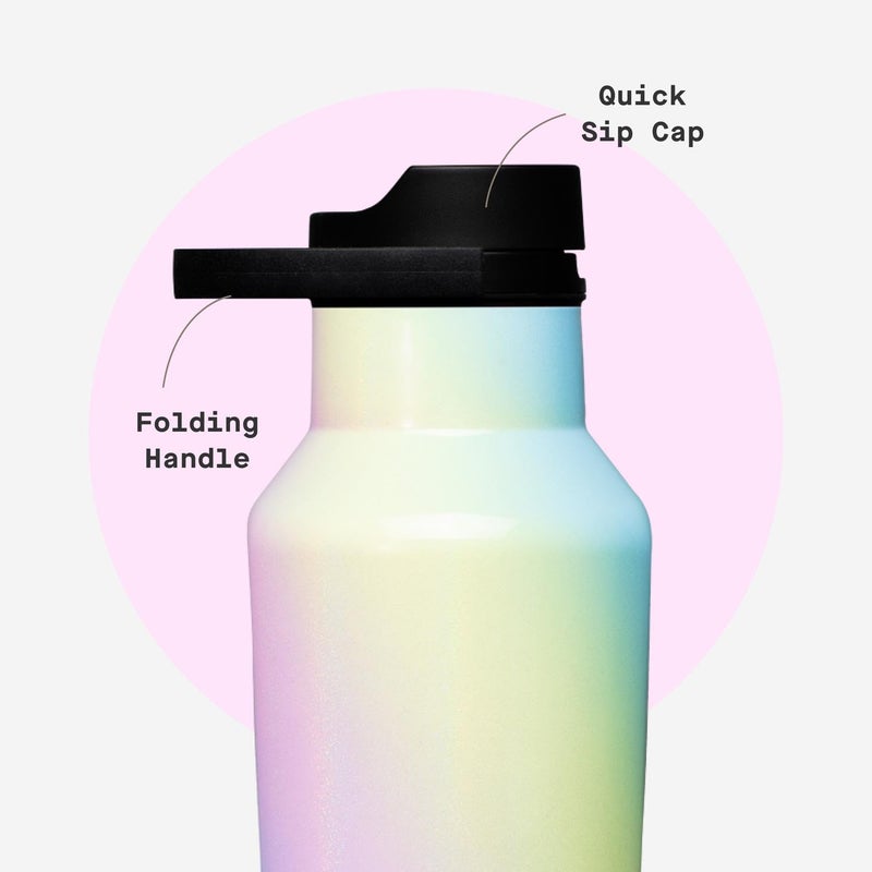 Corkcicle Sport Canteen - Keeps Drinks Cold 25 Hours - Stainless Steel Water Bottle - Triple-Insulated - Spill-Proof - Summer Drinkware Gift - Keeps Drinks Ice Cold - 20 oz - Rainbow Unicorn - Image 5
