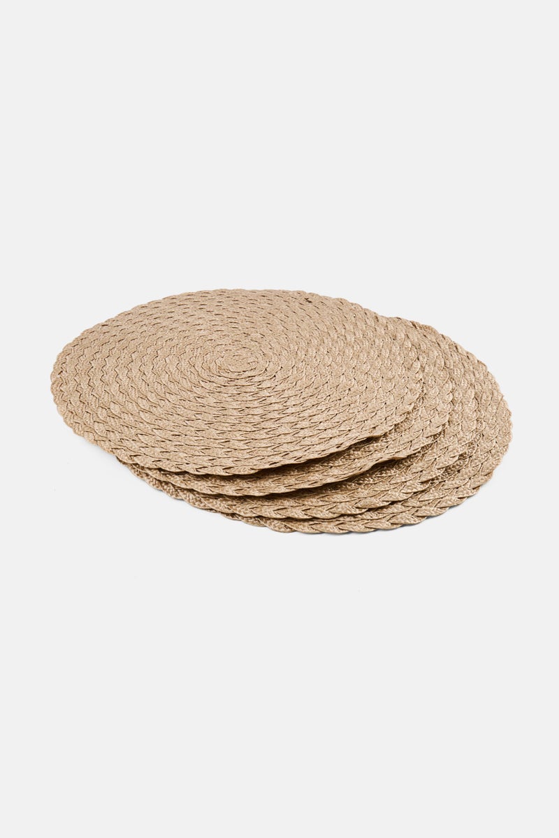 Bebe Home 4 Piece Round Place Mat, Cream - Image 1