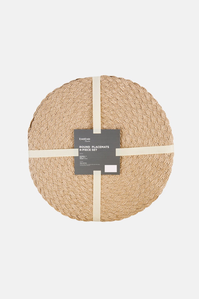 Bebe Home 4 Piece Round Place Mat, Cream - Image 3