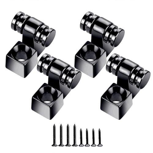 MAXCHEER Roller Guitar String Trees Guides Retainer for Fender Strat Stratocaster Tele Telecaster Electric Guitar，Pack of 4 (Black) - Image 1