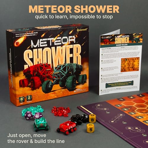 Queensell Meteor Shower Board Game for Adults and Kids Fast Strategy Game 2 Player Tabletop Game Educational Toys Gift Fun Family Games for Ages 8 and up - Image 5