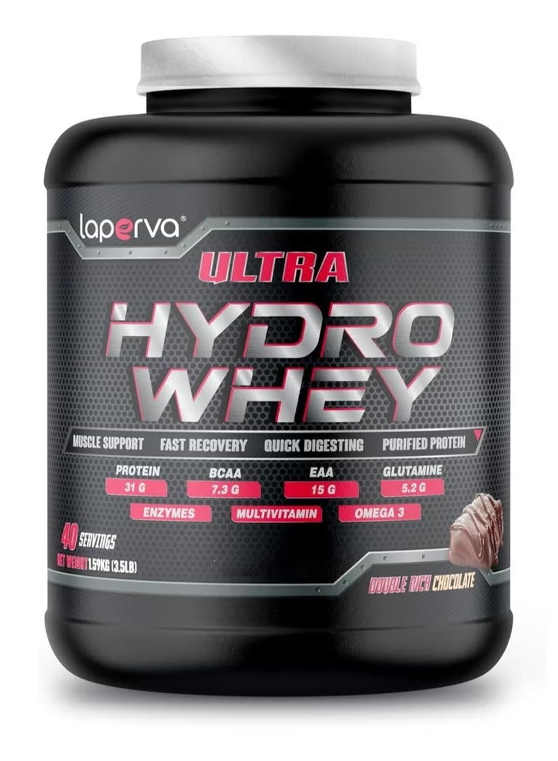 لابيرفا الترا هيدرو واى دبل غني شوكولاته 3.5 رطل (40 حصة) - أطلق العنان لقوة بروتين مصل الحليب المتحلل عالي الجودة - جرب التعافي الأسرع للعضلات ، والقوة المضخمة ، ونكهة الشوكولاتة التي لا تقاوم لإشعال - Image 1