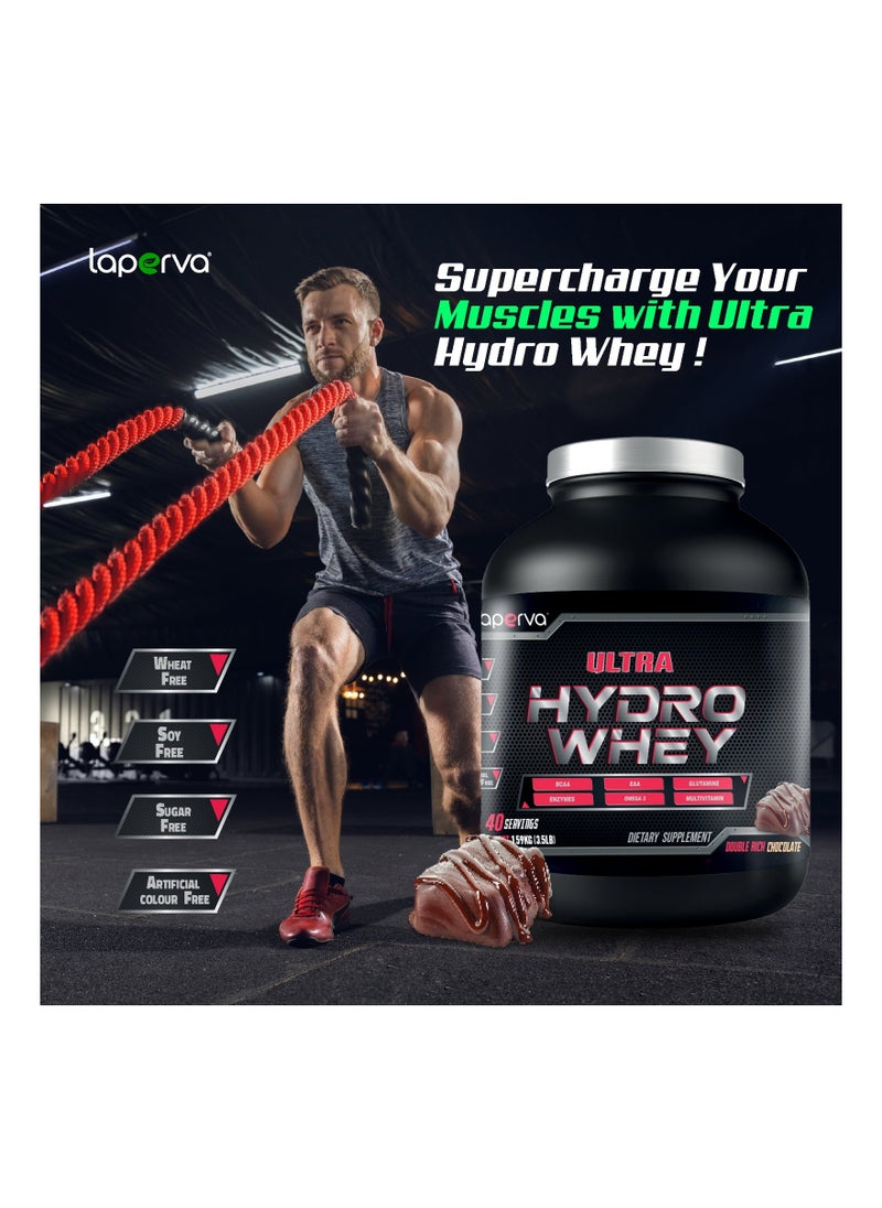 Laperva - Hydrolyzed Whey Protein - Laperva Ultra Hydro Whey - Vitamin Enhanced Formula, BCAA,EAA, Glutamine, Omega 3 - 3.5 lb (40 servings) - Image 1