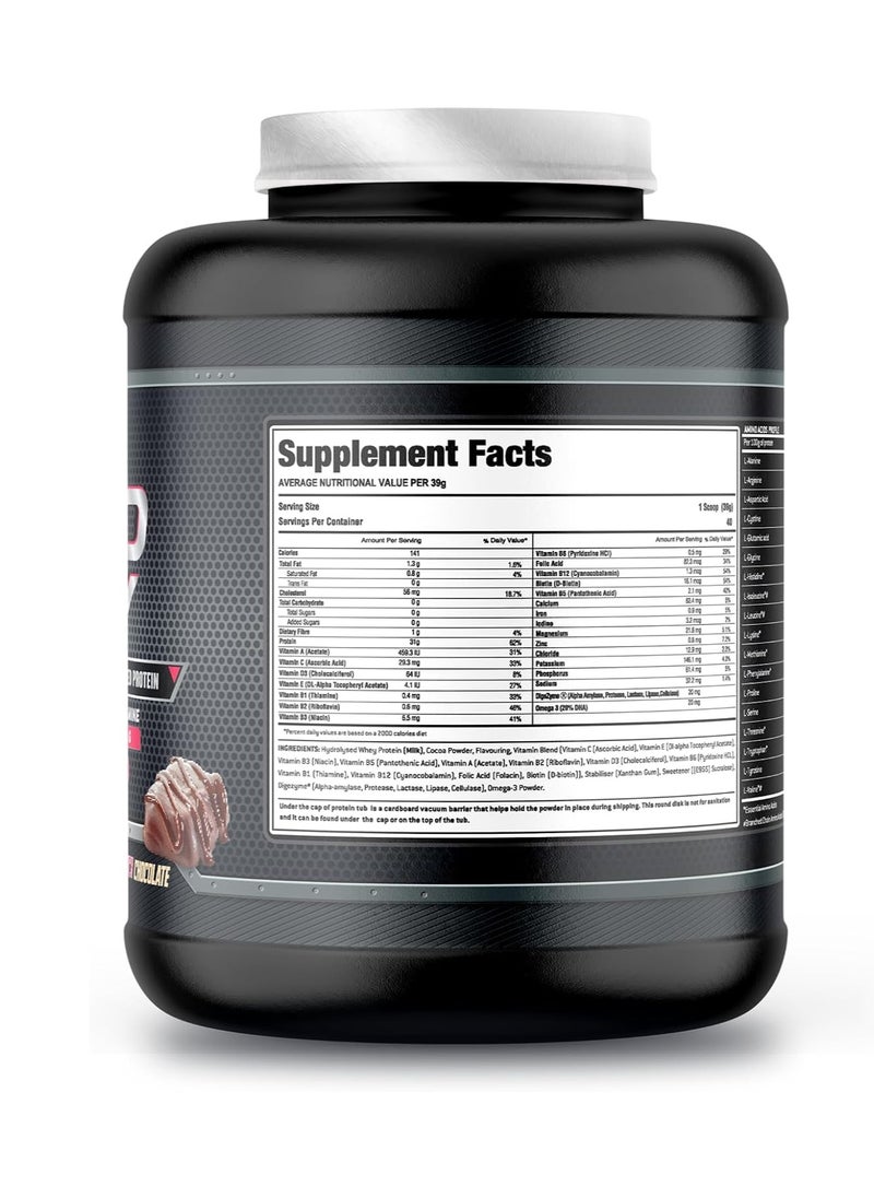Laperva - Hydrolyzed Whey Protein - Laperva Ultra Hydro Whey - Vitamin Enhanced Formula, BCAA,EAA, Glutamine, Omega 3 - 3.5 lb (40 servings) - Image 1