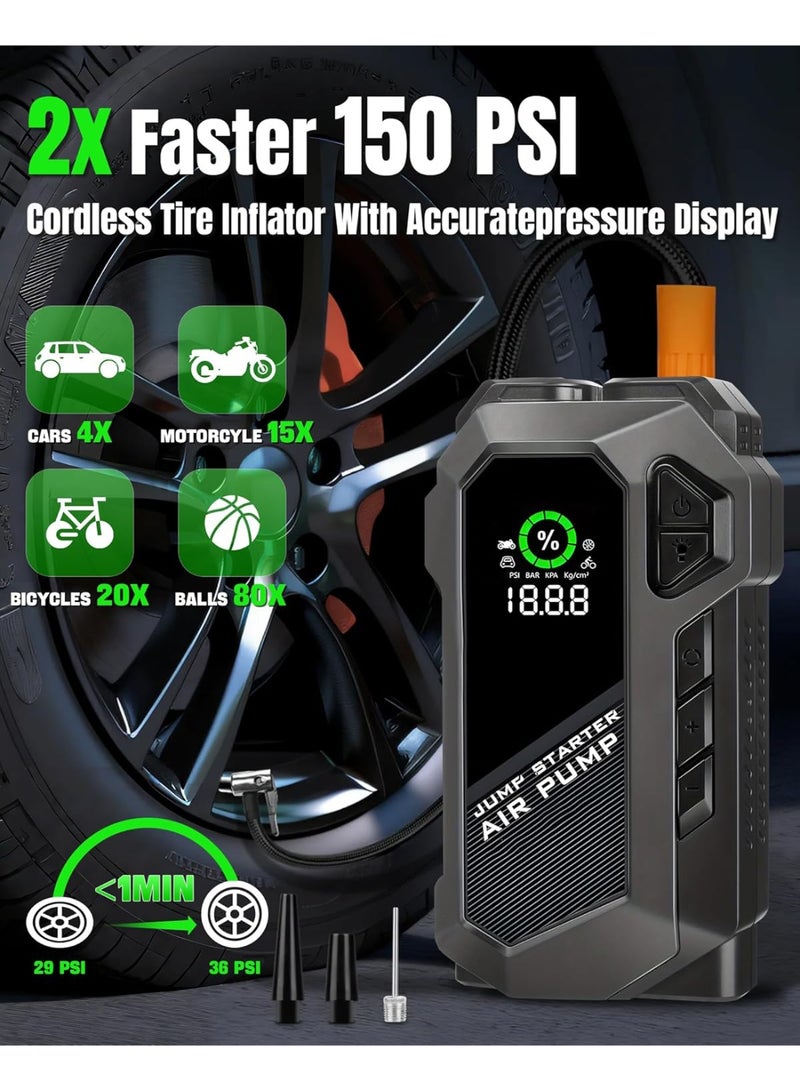 AGD Portable Car Jump Starter with Air Pump, Emergency LED Light, and Multiple Functions – Ideal for Road Trips - Image 4