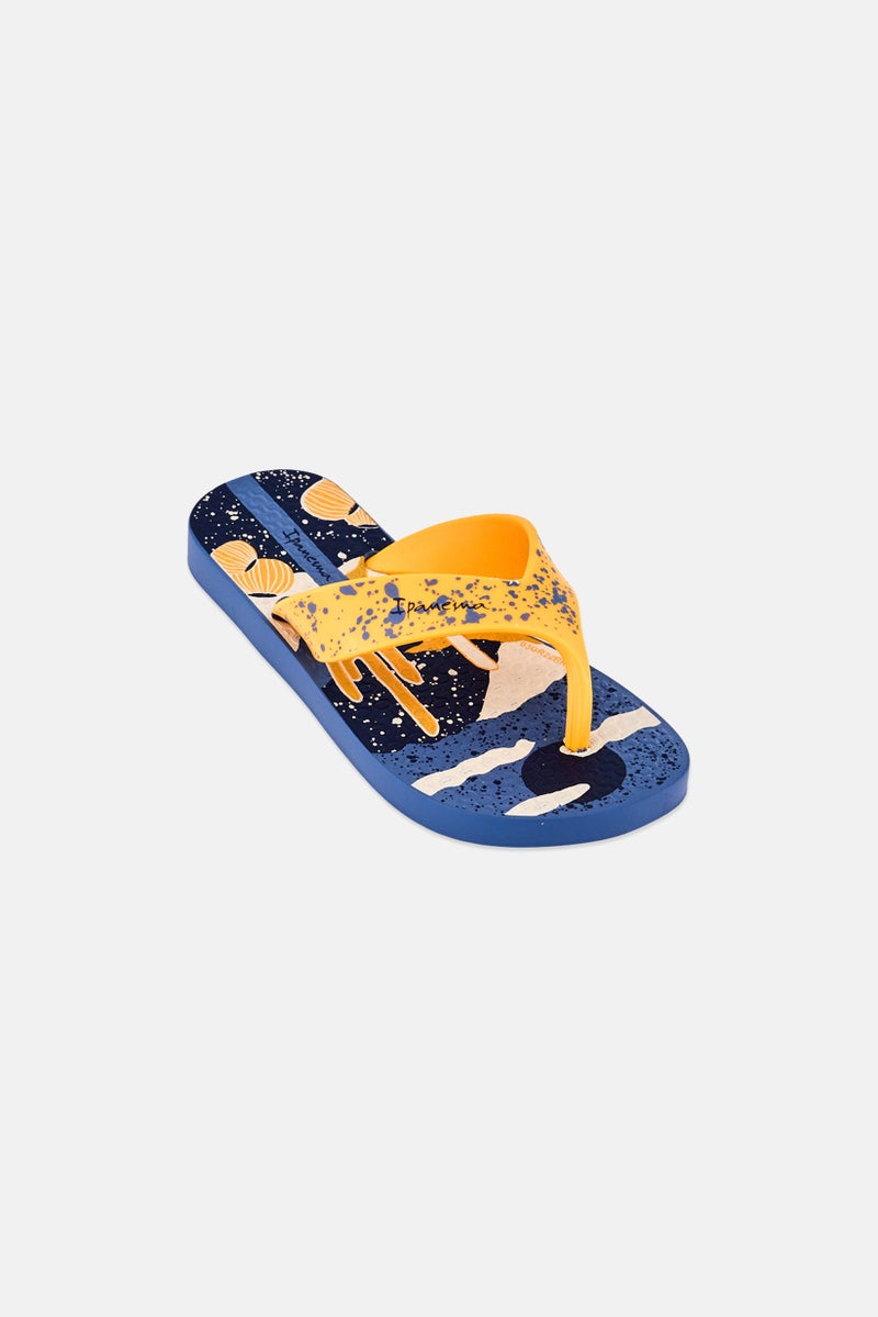 Ipanema Kids Boy Deck Graphic Print Slip On Slippers, Multicolor - Image 1