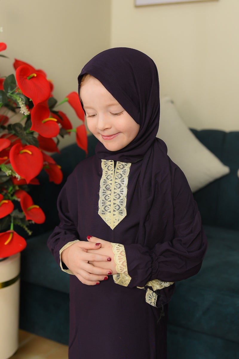 LINA FASHION Three-piece prayer set for girls: a children's prayer sheet, a children's prayer rug, and a card of supplications after prayer, a gift for the girl - Image 5