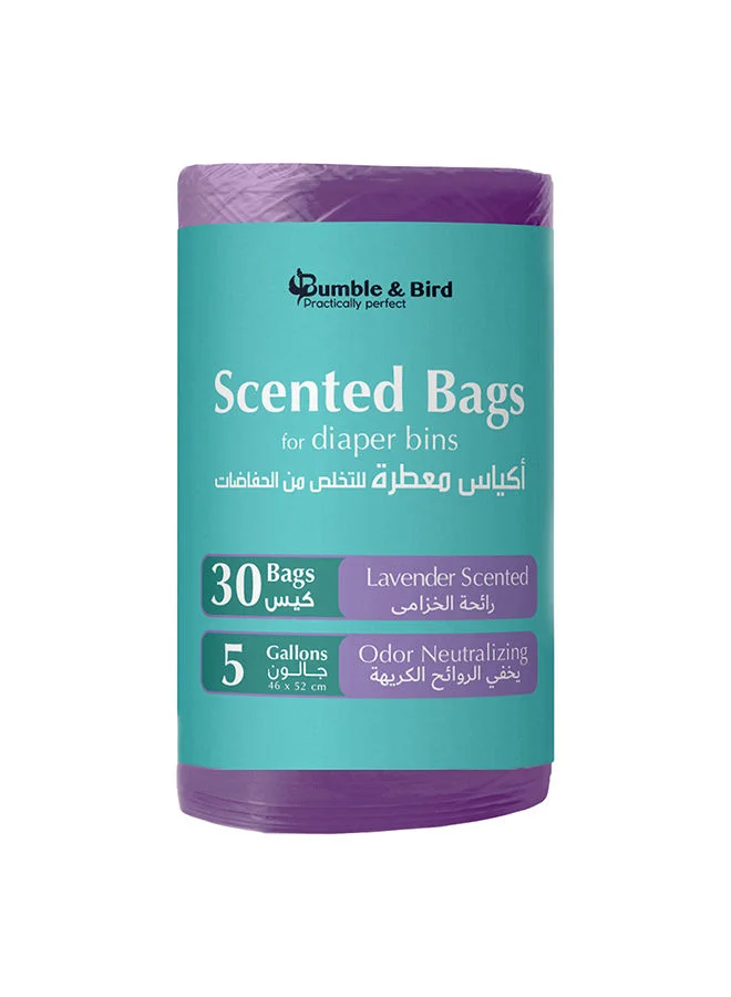 Bumble & Bird Large Disposable Scented Bag Pack Of 30 3 Scents Oxo Biodegradable Material Strong Bags 5 Gallons