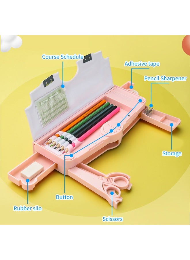 Generic - Kawaii Children's Stationery Case, Waterproof Pencil Box, Large Capacity Pencil Bag With Stationery Set, Waterproof Safe Material For Primary School Middle School/24x10x6cm - Image 1