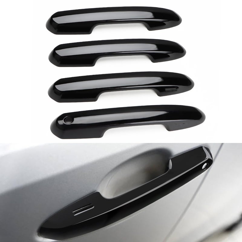 DLOVEG Upgraded Snapon Door Handle Cover Compatible for 20192024 2025 Toyota Rav4 Accessories for Highlander 20202024 2025 No Adhesive Black Handle Protectors Glossy Black
