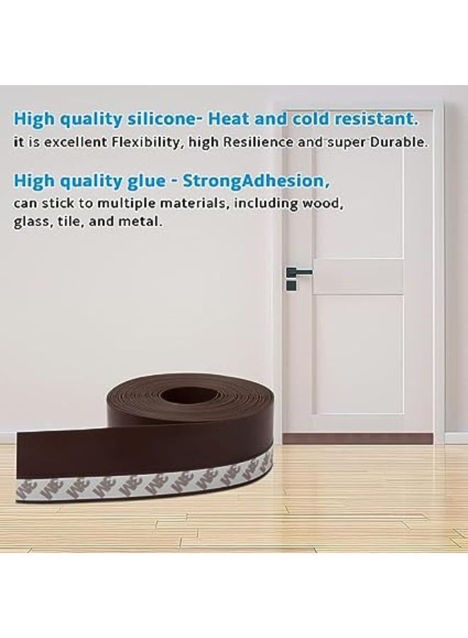 TEGRILO Weather Stripping Door Seal Silicone Door Bottom Seal Soundproof Weather Stripping Anti Collision Adhesive Solid Seal Strip for Doors and Windows Gaps - Image 2
