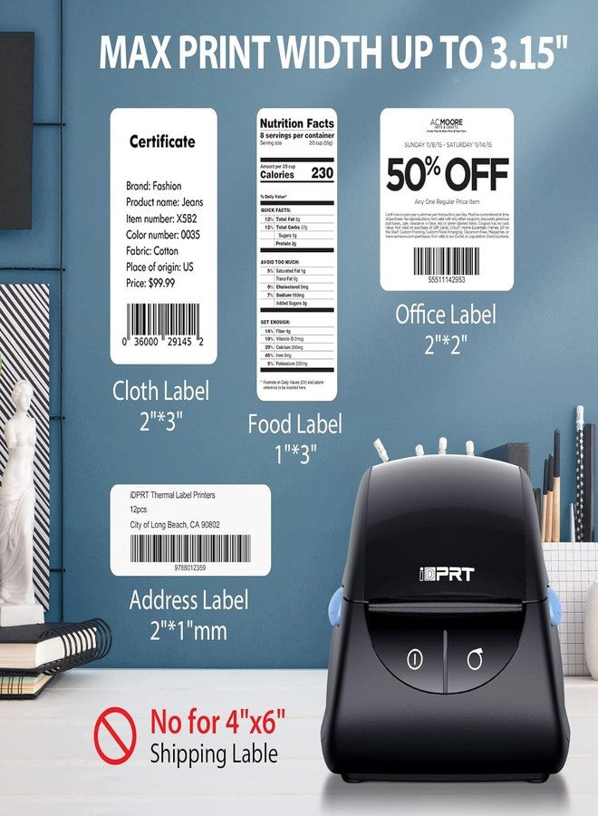 iDPRT Thermal Label Printer SP310 - Label Maker with Auto Label Detection, Support 1"-3.35" Print Width, Windows&Mac, Suitable for Barcode, Address, Filling and Storing for Home, Office&Small Business - Image 2